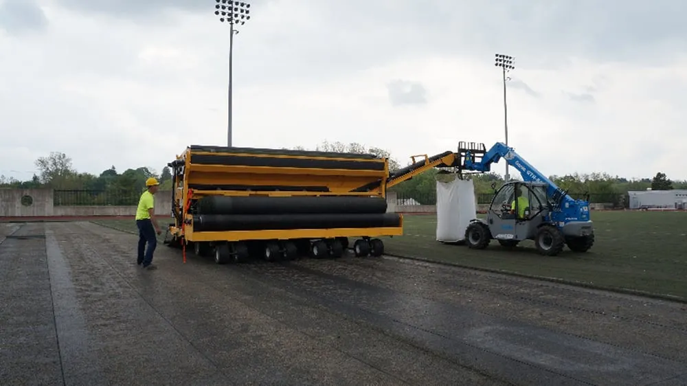 Professional outdoor landscaping with custom design in Tonkawa, OK by Sports Field Removal