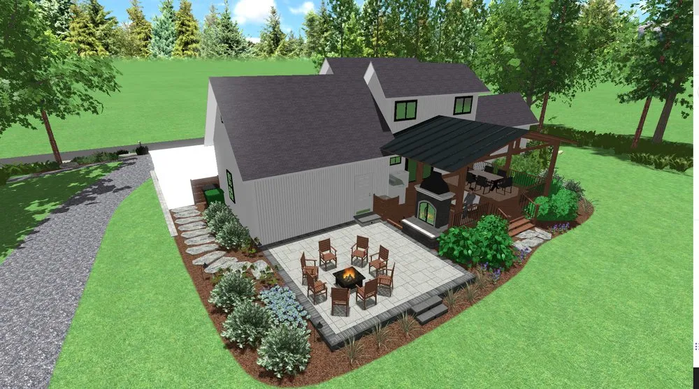 Custom landscape installation with custom design across Lacey, WA - Sprouted Slopes