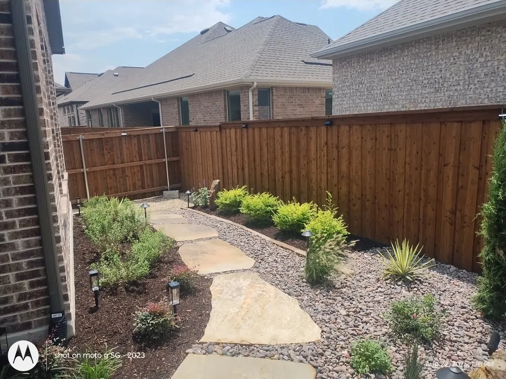 Professional garden landscaping for homes in Keller, TX by Sprouts Lawn & Landscape