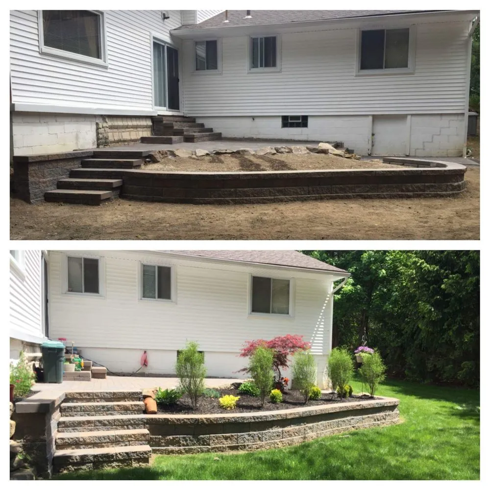Custom garden landscaping in Boardman, OH by Stanley Lawn and Landscape