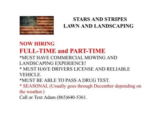 Stars and Stripes Lawn and Landscaping Logo