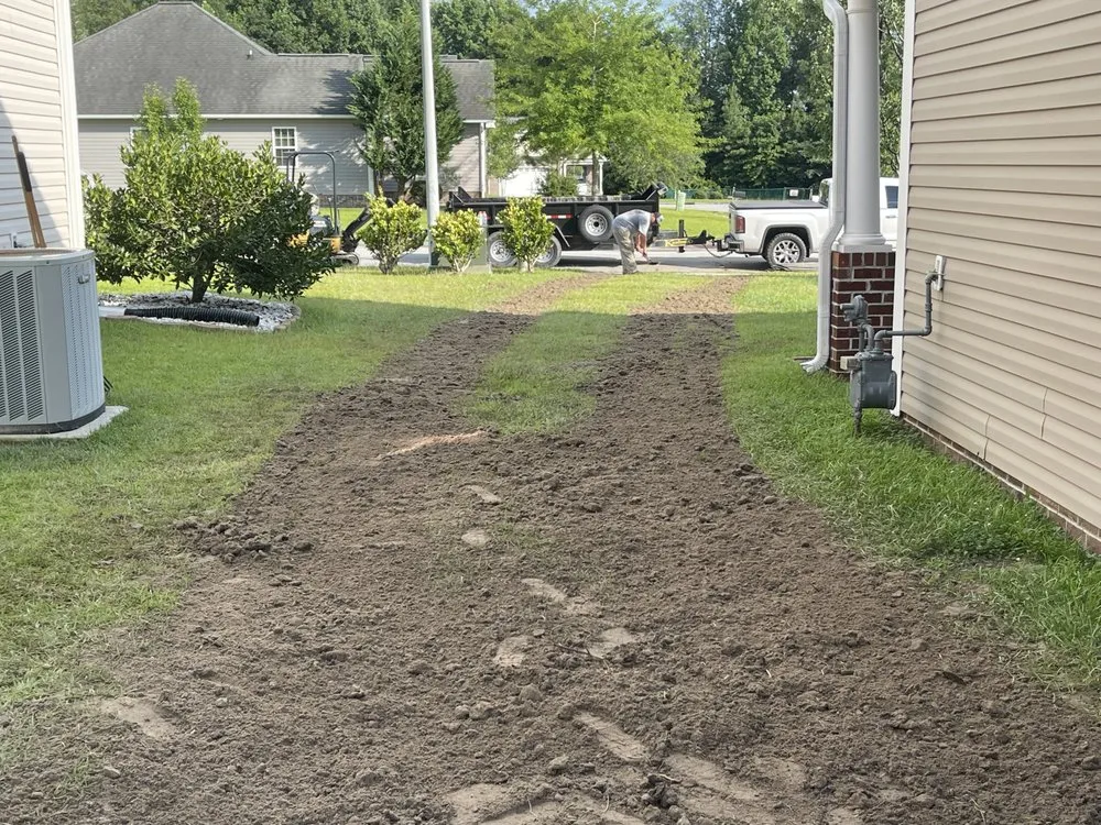 Custom outdoor landscaping in Trenton, NC by Sticking To Your Roots