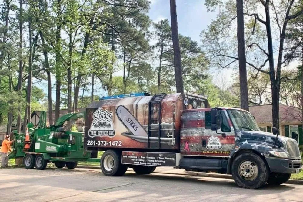 Professional landscape installation for homes in Cypress, TX by Sticks Tree Service