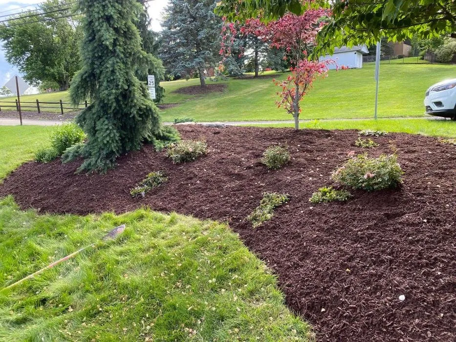 Affordable landscape installation with custom design in West Mifflin, PA by Stoehr’s Hydroseeding