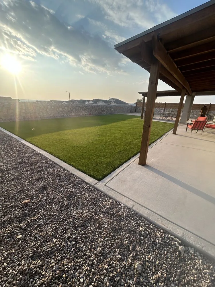 Professional lawn mowing service with custom design in El Paso, TX by Stone Edge Landscape Solutions