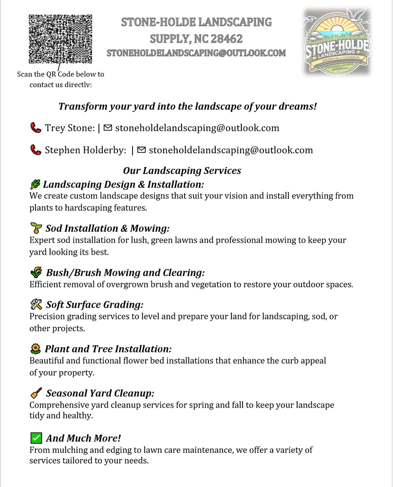 Custom lawn mowing service experts serving Supply, NC - Stone-Holde Landscaping