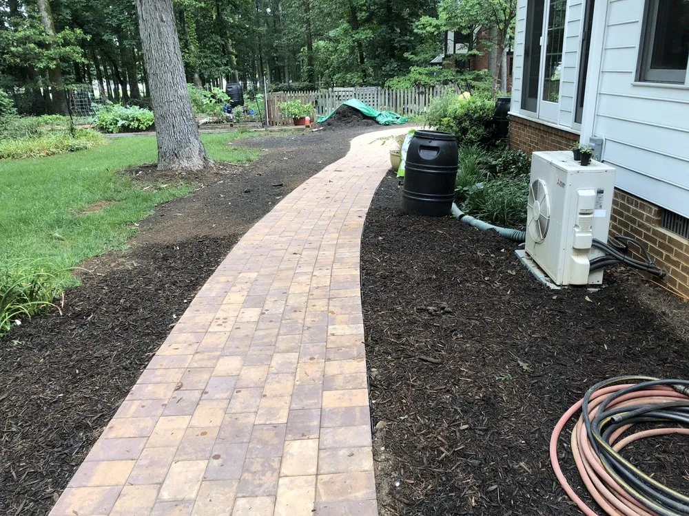 Custom landscape installation for year-round maintenance in Richmond, VA by Stone River Landscapes