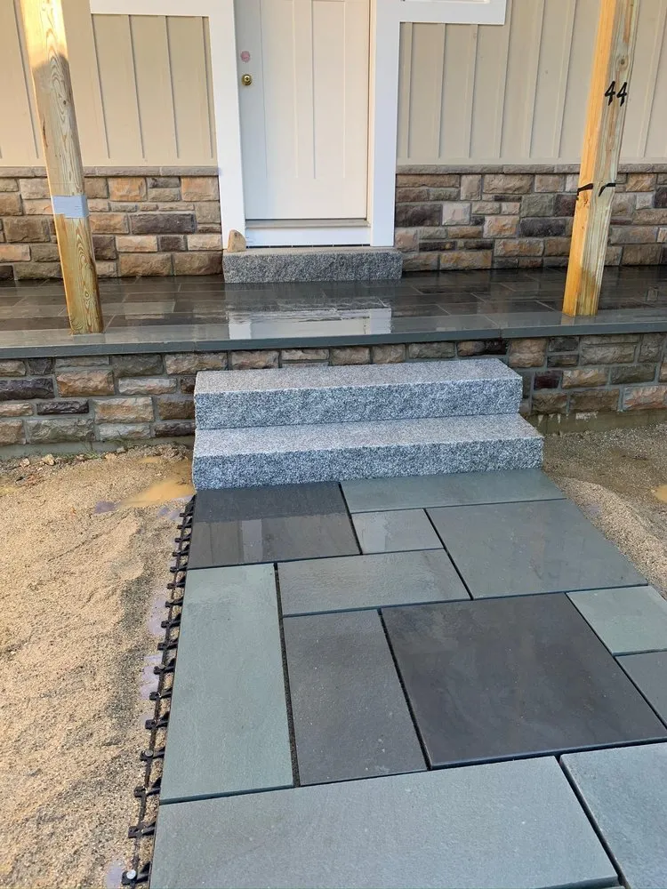 Affordable landscape installation in Saco, ME by Stone Solutions Maine