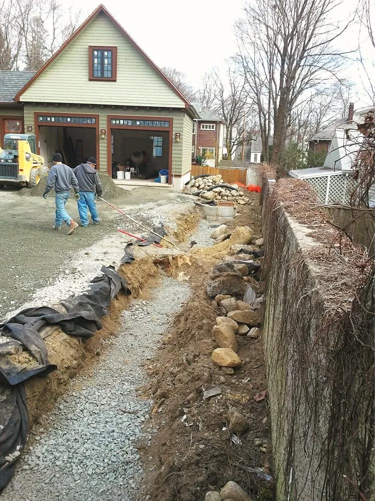 Custom outdoor landscaping in Stow, MA - Stone Wall Designers