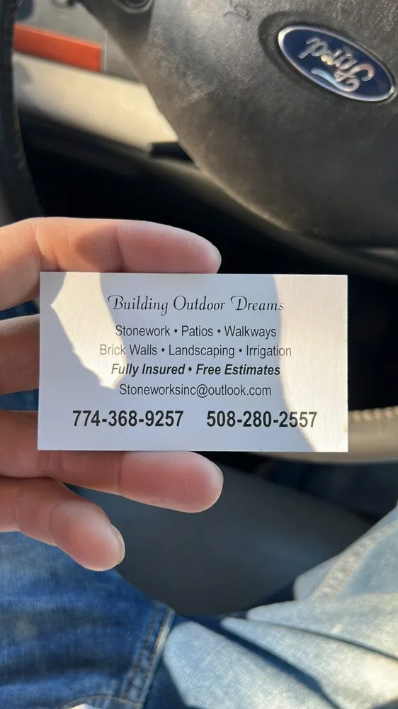 Custom landscape installation in Mashpee, MA - Stone works Masonry