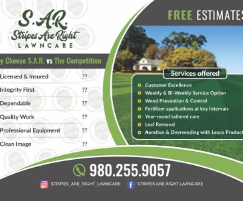 Affordable yard maintenance in Charlotte, NC by Stripes Are Right Lawn Care