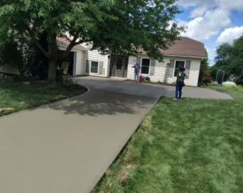 Custom landscape installation in Strongsville, OH - Strongsville Concrete & Construction
