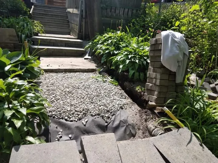 Custom landscape installation in Worster, MA - Summer Falls Landscape