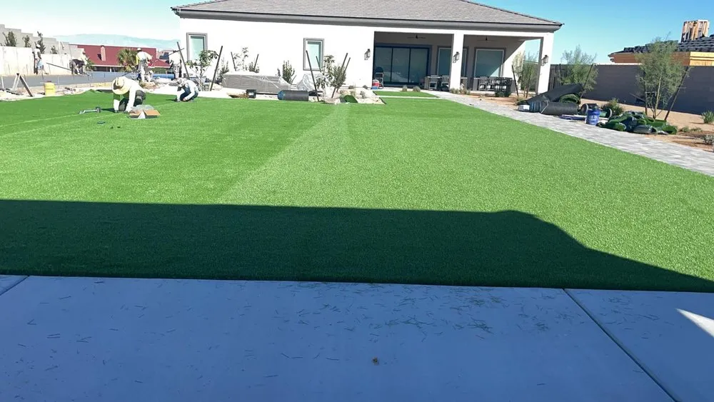 Professional lawn mowing service in Las Vegas, NV by Sunny Landscaping & Pavers Design
