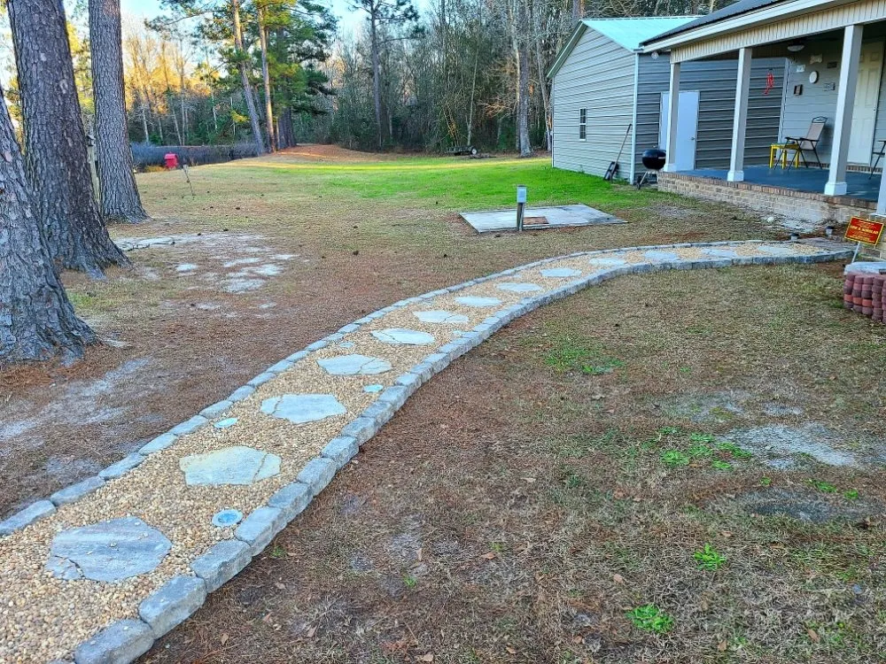 Custom outdoor landscaping with custom design in Statesboro, GA by Sunrise Landscapes