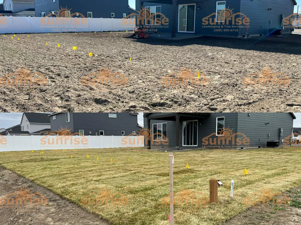 Expert lawn care service for residential properties in Grandview, WA by Sunrise Landscaping & Tree Services