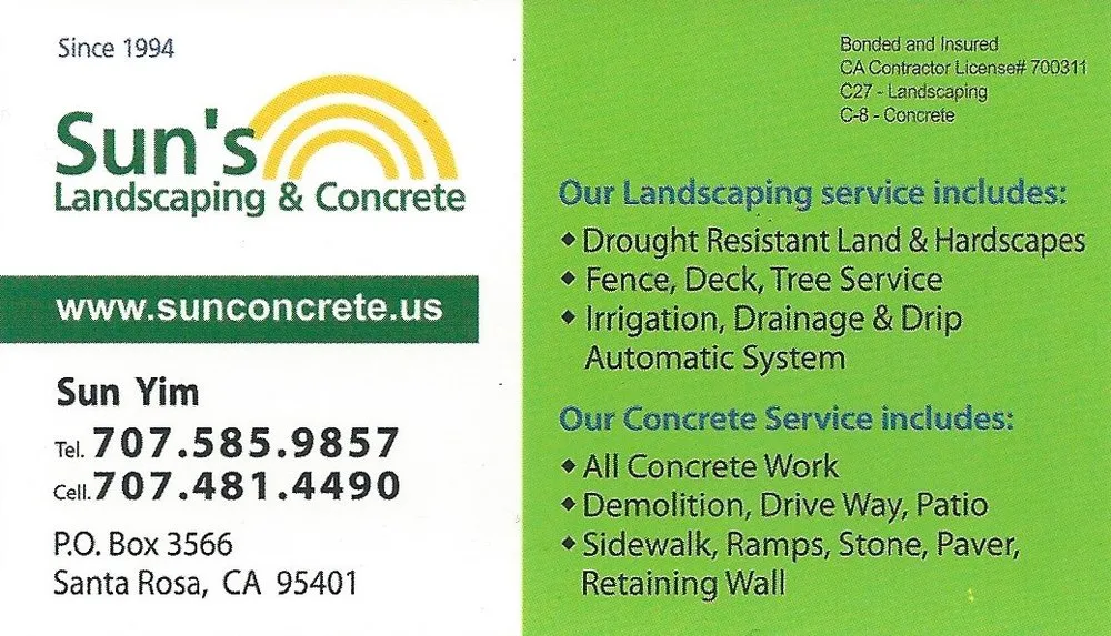 Top-rated landscape installation with custom design across Santa Rosa, CA - Sun's Landscaping & Concrete