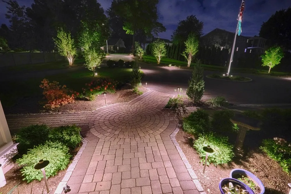 Custom garden landscaping near you in Norwell, MA by Sunshine Landscape Lighting