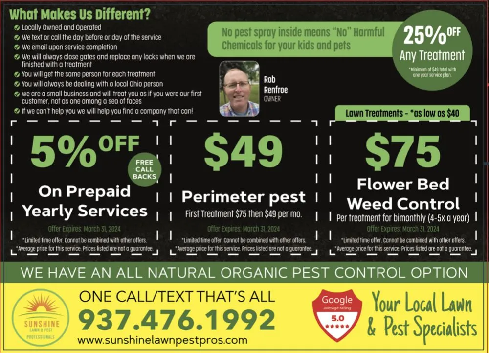 Trusted yard maintenance in Greenville, OH by Sunshine Lawn & Pest Professionals