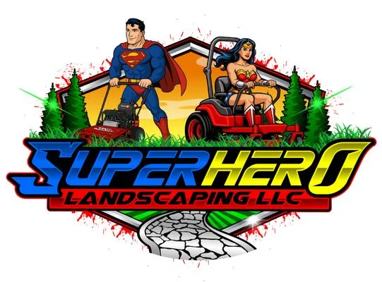 Superhero Landscaping Logo