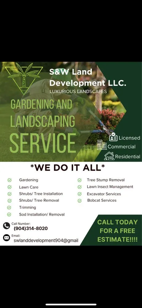 Affordable landscaping services in Jacksonville, FL by S&W Land Development
