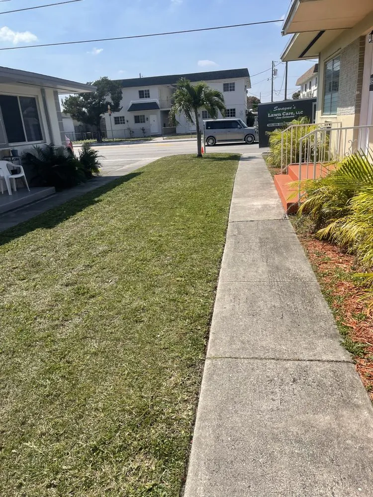Professional landscape installation with custom design in Miami, FL by Swaynes Lawncare