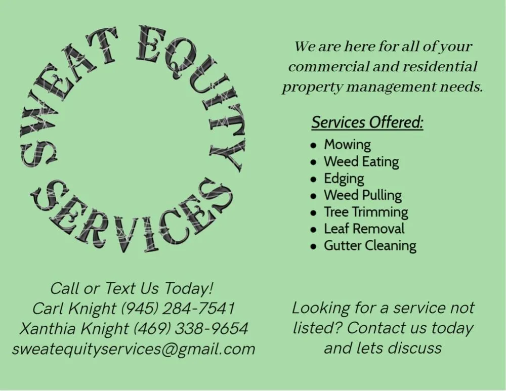 Affordable yard cleanup service for homes across Greenville, TX - Sweat Equity Services