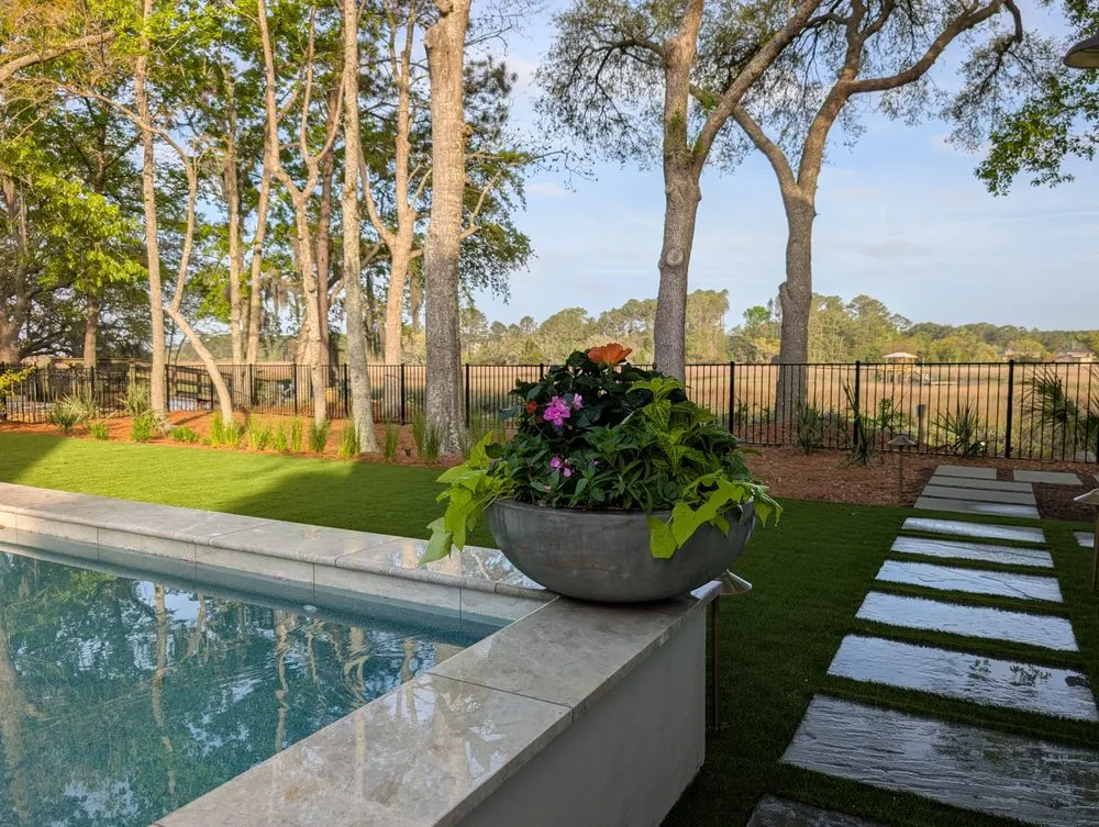 Custom landscape installation for residential properties in Summerville, SC by Sweetbay Landscaping and Design