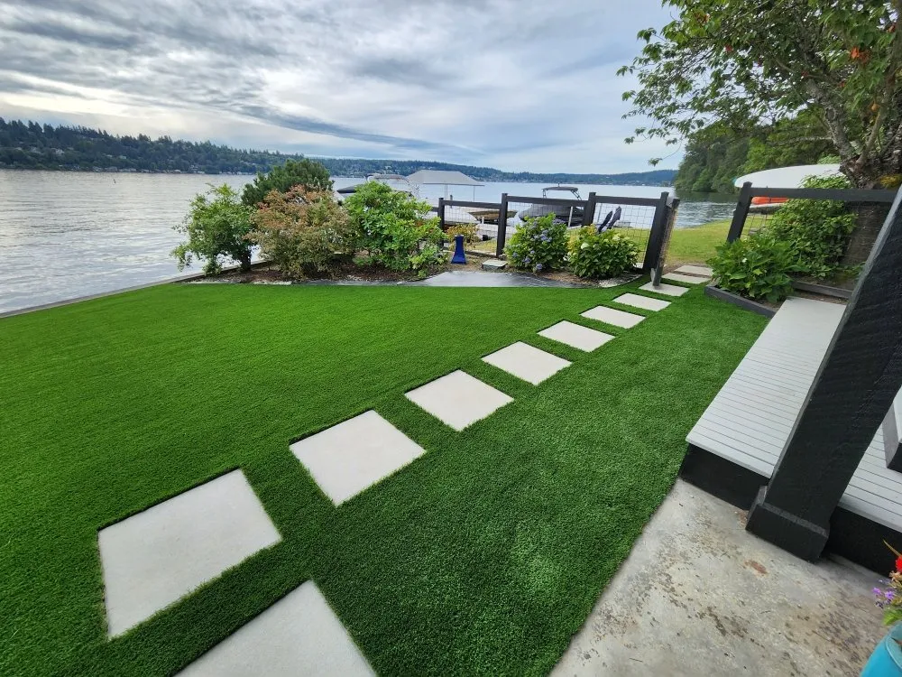 Custom landscaping services in Seattle, WA - Synthetic Turf Sprinklers Retaining Wall Drainage