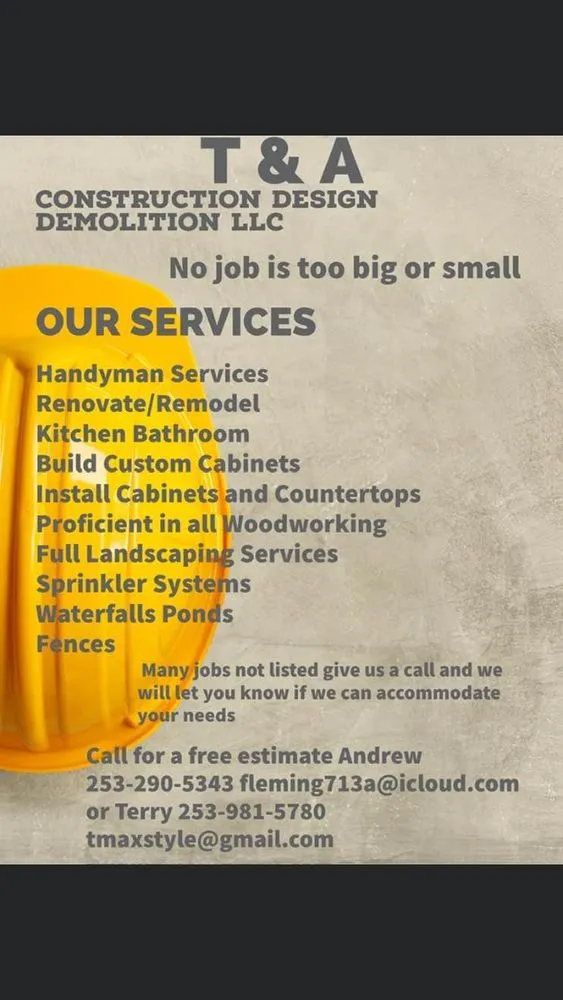 Reliable residential landscaping in Tacoma, WA by T & A Construction Design Demolition