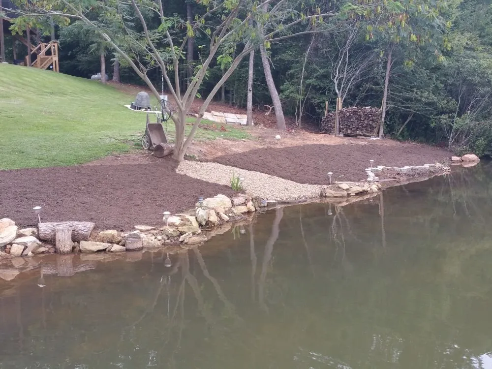 Custom yard cleanup service for residential properties across Spartanburg, SC - T & C Landscaping