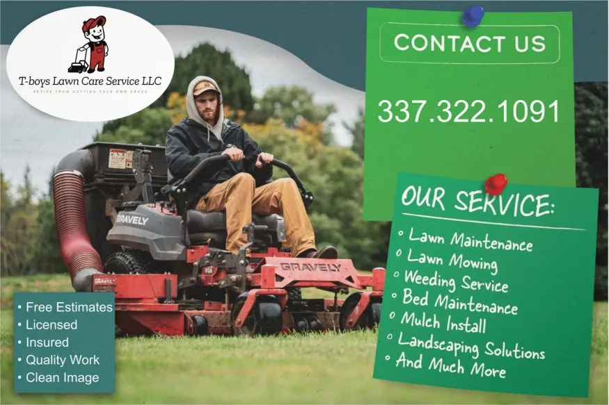 Trusted lawn mowing service experts serving Lafayette, LA - T-boys Lawn Care Service