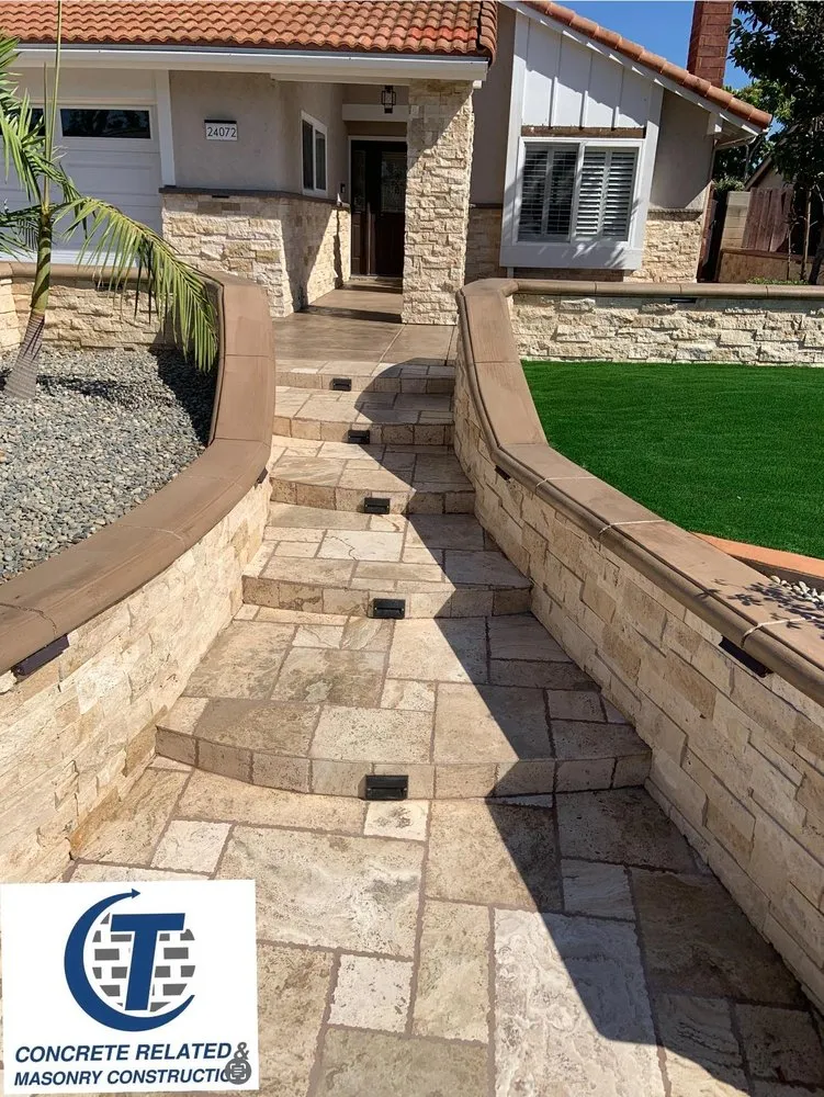 Top-rated landscape design for residential properties in Menifee, CA by T Concrete Related and Masonry Construction
