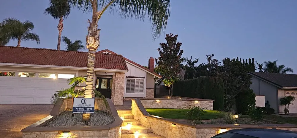 Expert outdoor landscaping in Menifee, CA by T Concrete Related and Masonry Construction