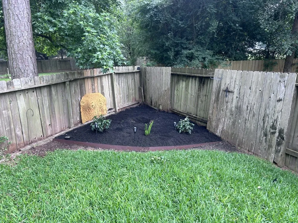 Affordable garden landscaping with custom design in Panorama Village, TX by Tactical Lawn Care