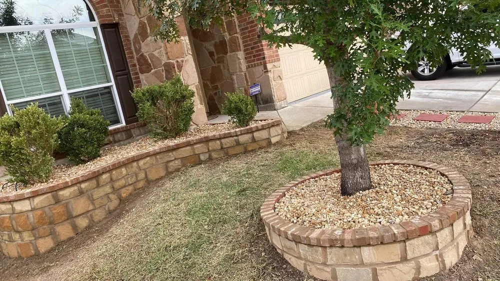 Custom garden landscaping with custom design in Killeen, TX by Taproots Lawn Care & Landscaping