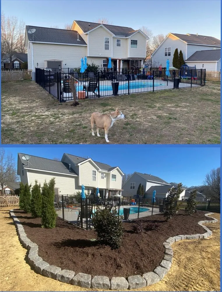 Custom outdoor landscaping in Monroe, NC by Tarheel Turf Lawn Care & Maintenance
