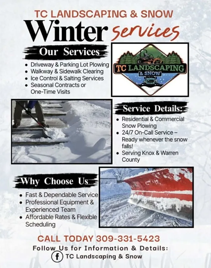 Local yard maintenance in Abingdon, IL by TC Landscaping & Snow