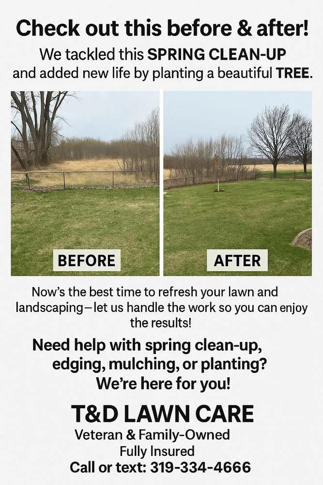 Trusted yard maintenance for homes in Marion, IA by T&D Lawncare