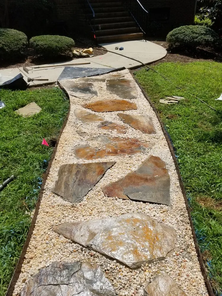 Custom landscape installation in Townville, SC - Team Blackwell