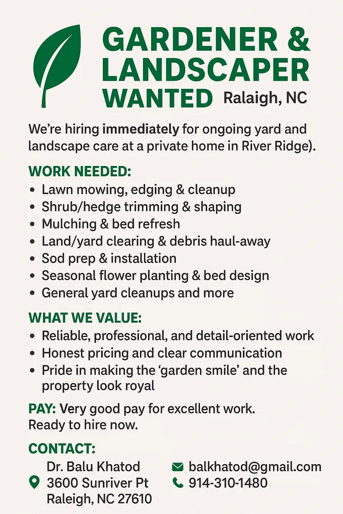 Local outdoor landscaping in Cary, NC - Team Brunson Enterprises