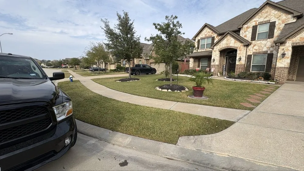Custom outdoor landscaping for homes in Cypress, TX by Temsi Lawn Care