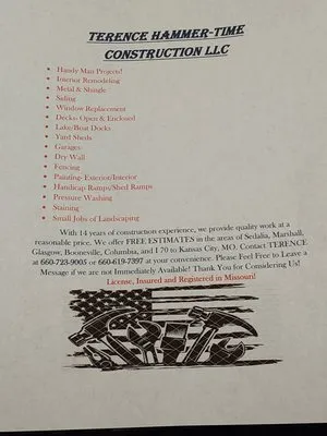 Terence Hammer Time Construction