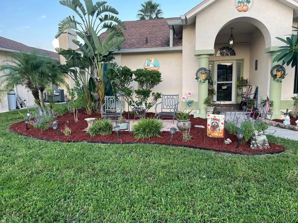 Custom garden landscaping for outdoor upgrades in Port Richey, FL by Terrain Pro landscaping