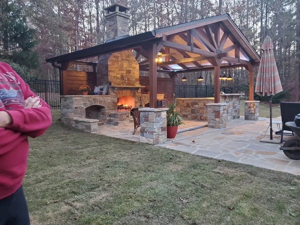 Custom garden landscaping with custom design in Hampton, GA by Terrells Pools & Spas