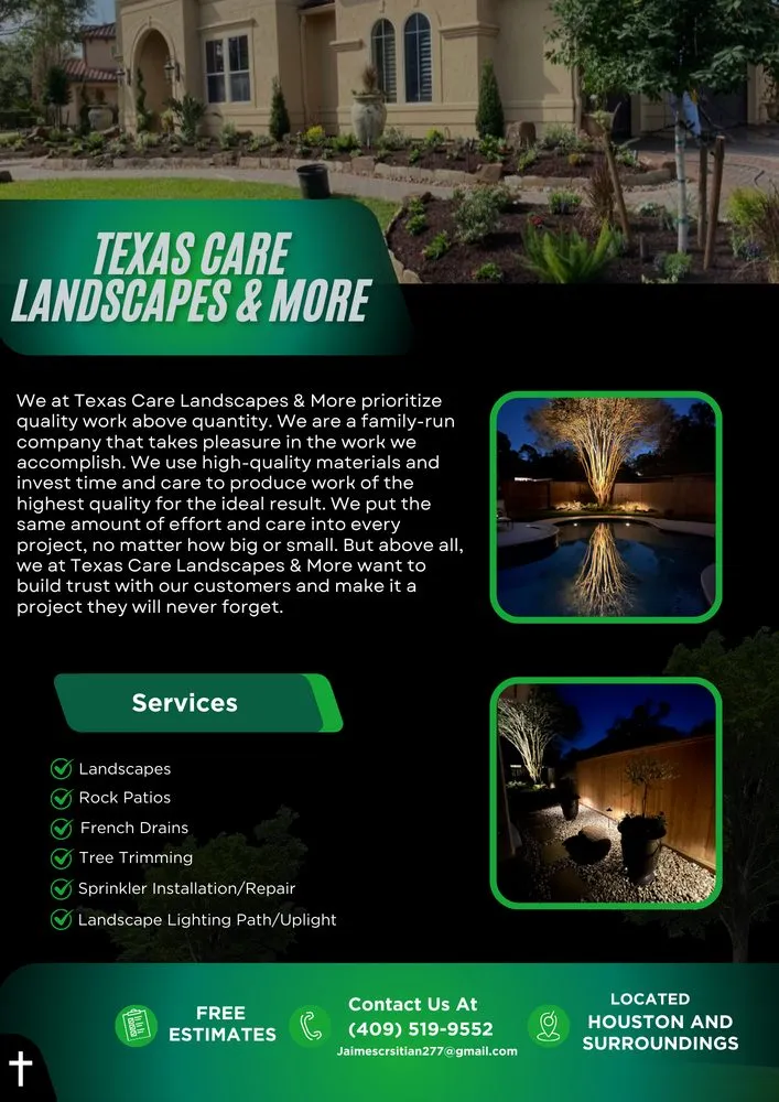 Custom landscape installation experts serving Pasadena, TX - Texas Care Landscape & More