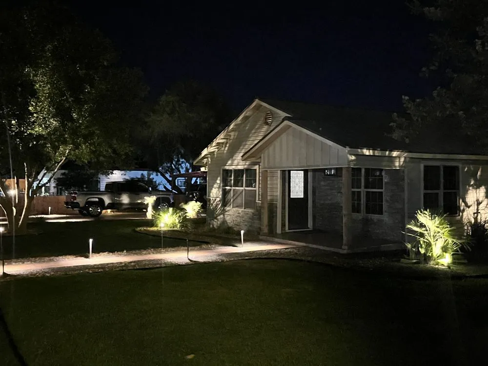 Expert outdoor landscaping in Pleasanton, TX by Texas Green Lawn Services