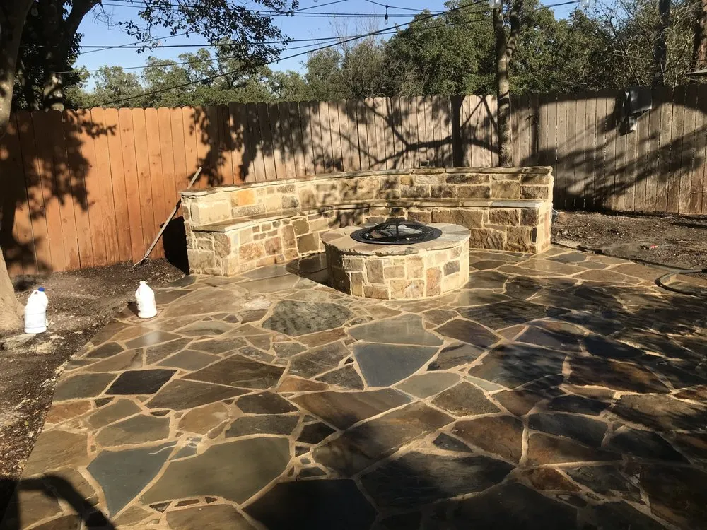 Custom yard cleanup service with custom design across San Antonio, TX - Texas Masonry and Landscaping