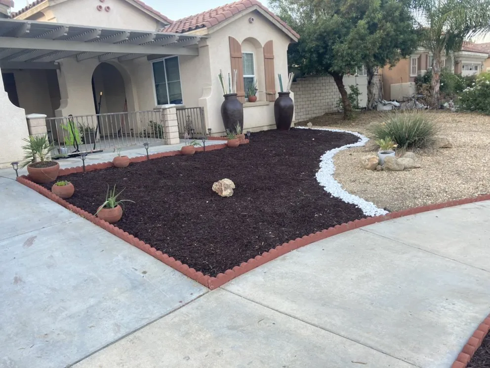 Local lawn care service with custom design in San Bernardino, CA by T&h landscaping