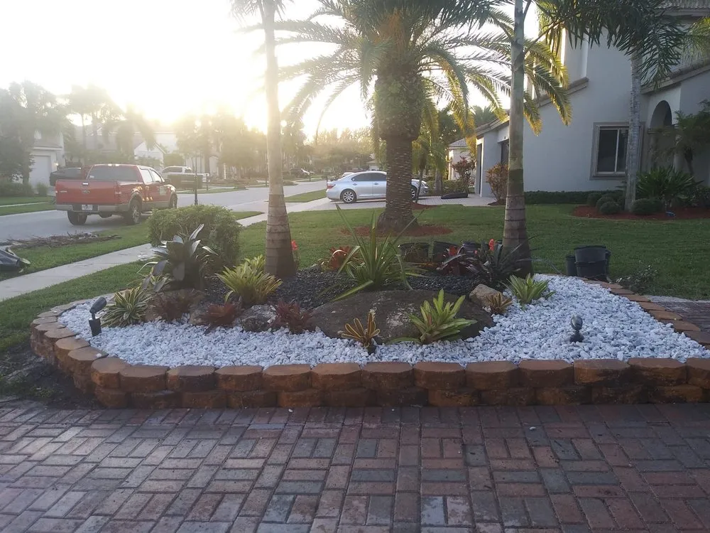 Custom landscape design in Lake Worth, FL by The Blessing Landscaping